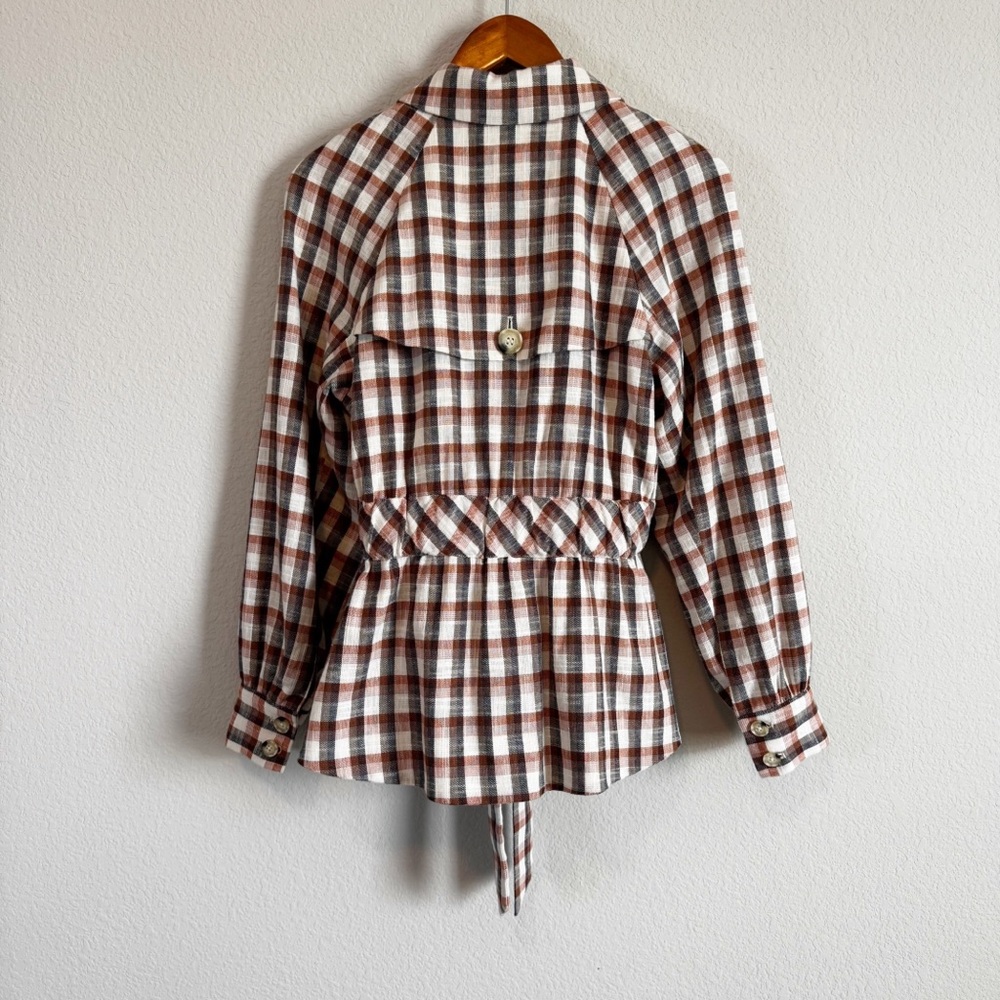 Veronica Beard Lin Plaid Belted Peplum Blazer Jacket Size Small - Picture 8 of 12